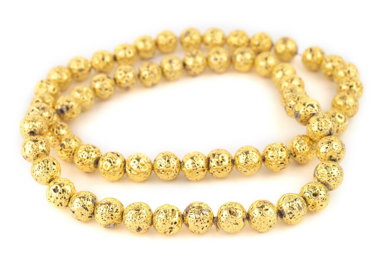 The Bead Chest® Metallic Electroplated Lava Beads, 15 Inch Strand, Available in 6 Colors
